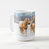 Mug Palomino Appaloosa Chevaux En Neige (Devant gauche)