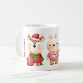 Mug Pals de Noël - Ours de rennes et lapin (Devant gauche)