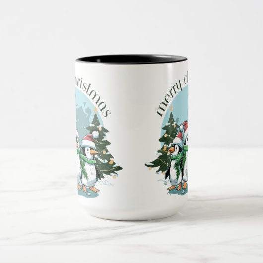 Mug "Pals de pingouin : Joyeux Noël de Mug" (Centre)