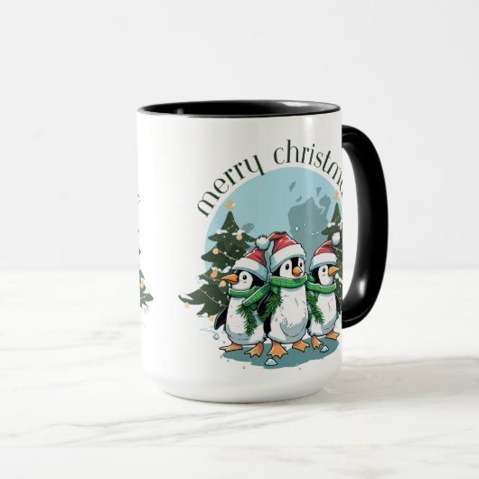 Mug "Pals de pingouin : Joyeux Noël de Mug" (Devant droit)