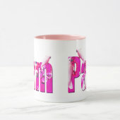 Mug Pam, Nom Logo Avec Perroquets Blancs, (Centre)