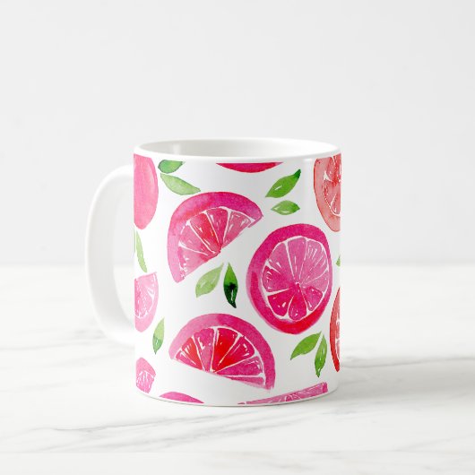 Mug Pamplemousse aquarelle (Devant gauche)