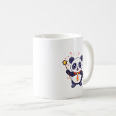 Mug panda adorable avec cravate orange-jaune (Devant droit)