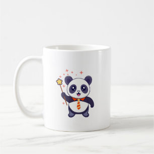 Mug panda adorable avec cravate orange-jaune