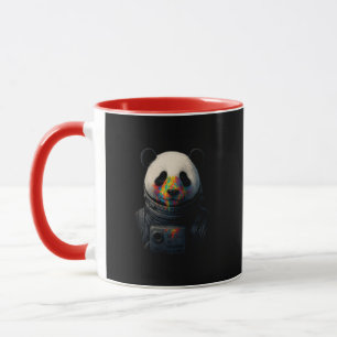 Mug Panda astronaute avec éclaboussure de peinture néo
