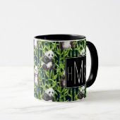 Mug Panda avec le monogramme en bambou du motif | (Devant droit)
