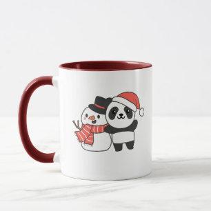 Mug Panda Avec Snowman En Hiver Pour Noël