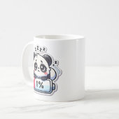Mug Panda Batterie basse - Chibi Design Fatigué Cute (Devant gauche)