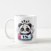 Mug Panda Batterie basse - Chibi Design Fatigué Cute (Gauche)