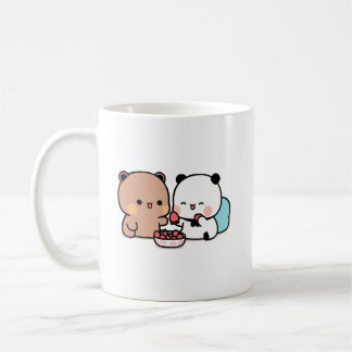 Mug Panda bear, bubu et dudu mangent des fraises