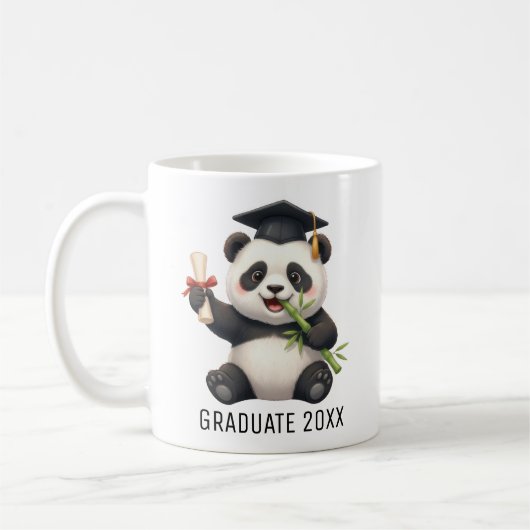 Mug Panda Bear Graduation Personalized (Gauche)