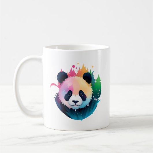 Mug Panda Bear Portrait Forêt Paint Splash Logo (Gauche)