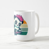 Mug Panda bébé mignonne avec mohawk | Panda de patinag (Devant droit)