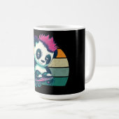 Mug Panda bébé mignonne avec mohawk | Panda de patinag (Devant droit)