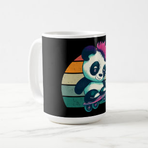 Mug Panda bébé mignonne avec mohawk Panda de patinag