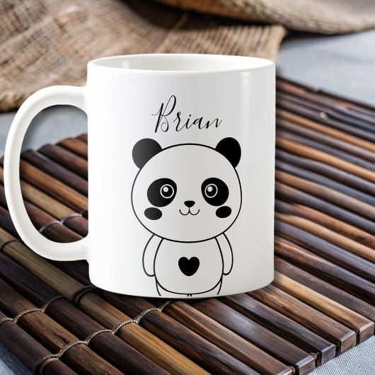 Mug Panda blanc et noir moderne