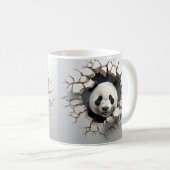 Mug Panda Cracked Hotte Art Panda Smashed Wall 3D (Devant droit)