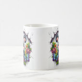 Mug Panda Cute Joyeusement Émergé À Travers Un Mur Cra (Centre)