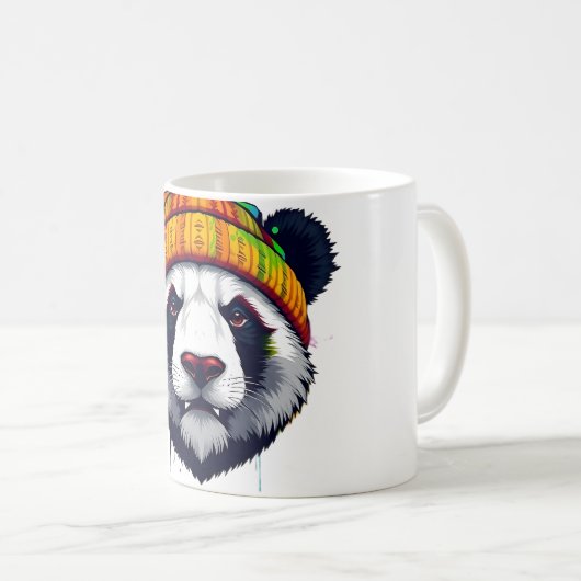 Mug Panda dans Beanie confortable - Restez chaud et fu (Devant droit)