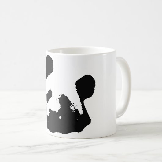 Mug Panda d'art noir blanc (Devant droit)
