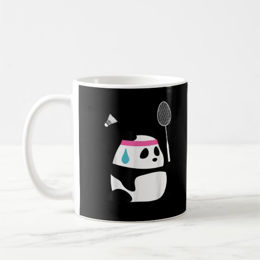 Mug Panda de badminton épuisé drôle mignon (Gauche)