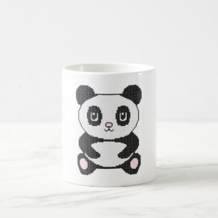 Mug Panda de caricature en croix broderie