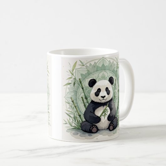 Mug Panda de Chubby assis dans une pose de lotus (Devant droit)