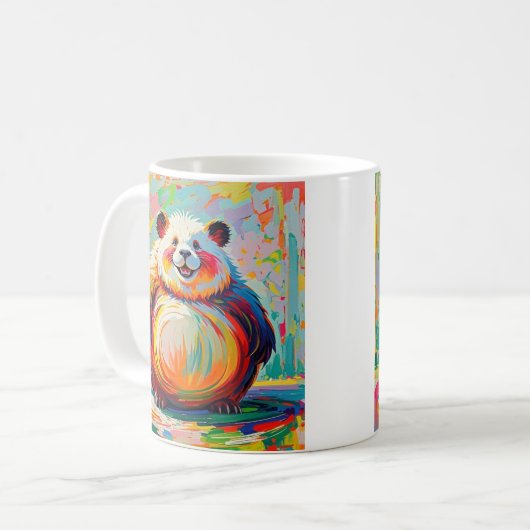 Mug Panda d'ours géant abstrait coloré design (Devant gauche)