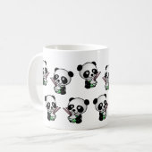 Mug Panda drôle Mignonne Manger Riz Animaux Animaux (Devant gauche)