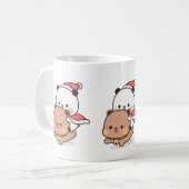 Mug Panda Et Brownie Bear Couple, Joyeux Noël (Devant gauche)