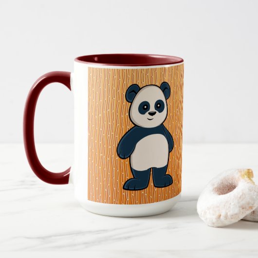 Mug Panda joli caricature en bambou (Avec donut)