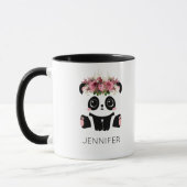 Mug Panda Kawaii visage floral personnalisé  (Gauche)