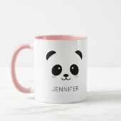 Mug Panda Kawaii visage rose personnalisé (Gauche)