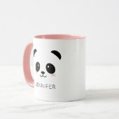 Mug Panda Kawaii visage rose personnalisé (Devant gauche)