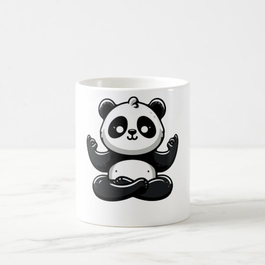 Mug Panda Méditant Zen - Pose Mignonne Méditation Anim (Centre)