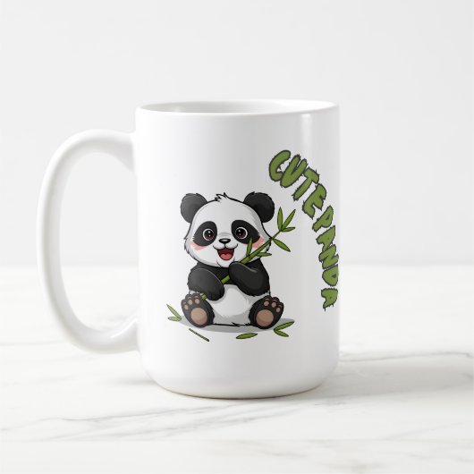 Mug Panda Mignon avec Bambou - Adorable  (Gauche)