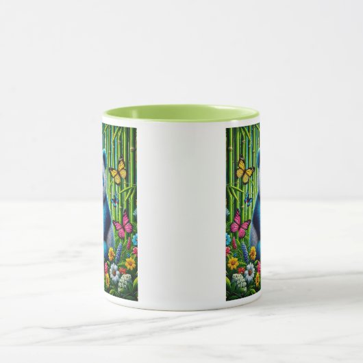 Mug Panda mignon dans un jardin de bambous. (Centre)