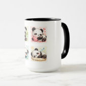 Mug Panda Mignon Esthétique Aquarelle (Devant droit)