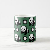 Mug Panda mignon ; Pois vert, noir et blanc (Centre)