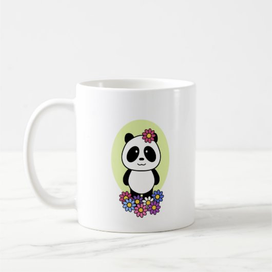 Mug Panda mignonne avec fleurs - 1000Pandas (Gauche)