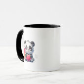 Mug Panda mignonne embrassant un coeur (Devant gauche)