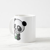 Mug Panda mignonne mangeant du riz du bol avec des bag (Devant gauche)