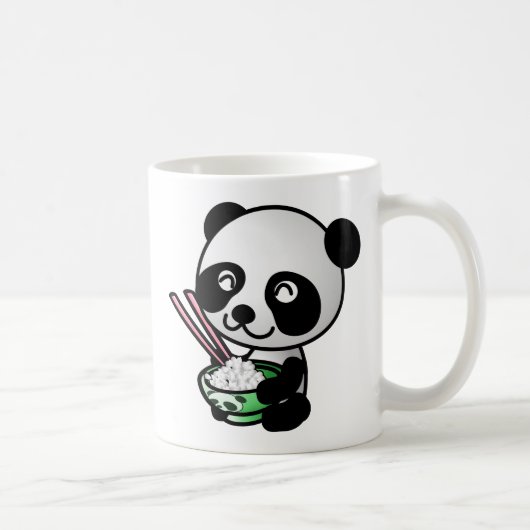 Mug Panda mignonne mangeant du riz du bol avec des bag (Droite)