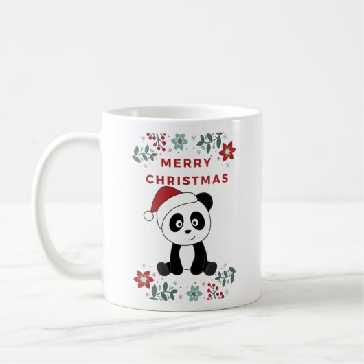 Mug Panda Noël Neige Hiver Animaux Pandas Café  (Gauche)