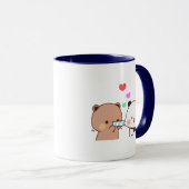 Mug Panda ours couple, Cute bubu et dudu câlins amour (Devant droit)