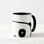 Mug Panda ours Kawaii noir et blanc simple moderne (Devant droit)