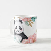 Mug Panda personnalisé avec cadre floral (Devant gauche)