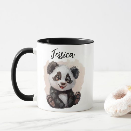 Mug Panda Personnalisé – Custom Panda Coffee Mug  (Avec donut)