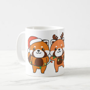 Mug Panda rouge Animaux de Noël mignons Pandas rouges