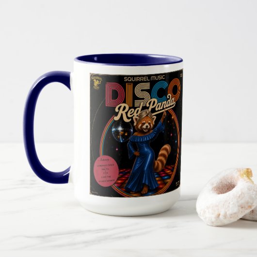 Mug Panda Rouge Disco (Avec donut)